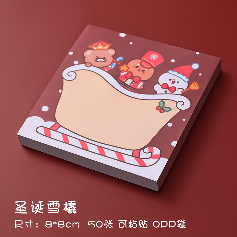 Cartoon Christmas Sticky Notes Student Message Memo Notepad Learning Office Notepaper Santa Claus Note Sticker