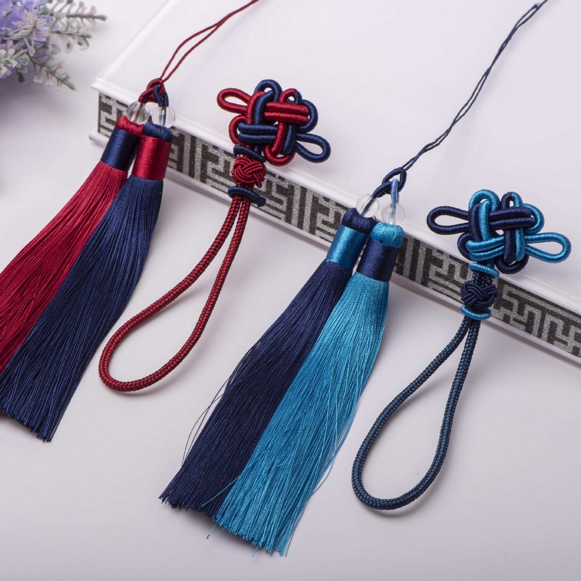 中国结双色流苏穗子手把件汽车挂绳diy古风饰品配件手工饰品批发