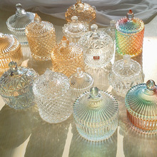自制diy香薰蜡烛玻璃空杯子蒙古包托台烛台空瓶晶石扩香容器