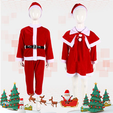 跨境热销圣诞节cosplay服装男童女童舞台表演服饰圣诞老人装