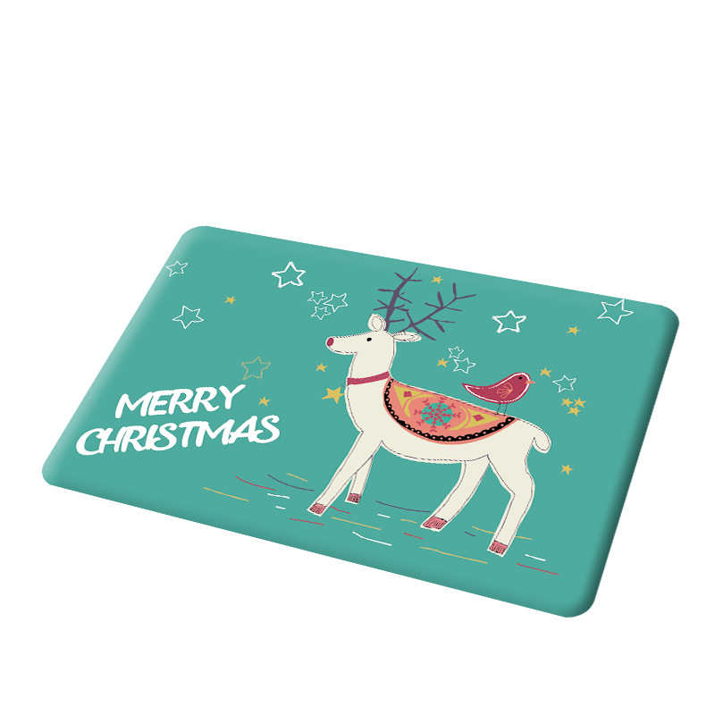 Christmas Bedroom Living Room Floor Mat Kitchen Bathroom Door Mat Absorbent Non-Slip Floor Mat Carpet