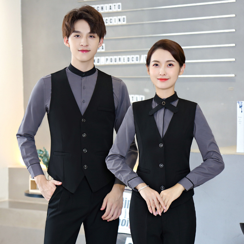 长袖衬衫空姐服美容院收银员餐厅服务员工作服男女酒店前台工装秋