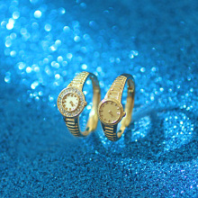 周大福代购 情侣520时钟足金黄金戒指对戒男戒女戒 计价克减100