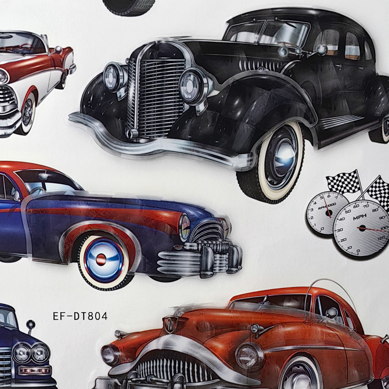 Transportation Layer Stickers 3d Cartoon Car Stickers Children's Room Racing Car Decoration Wall Stickers Factory Direct Sales