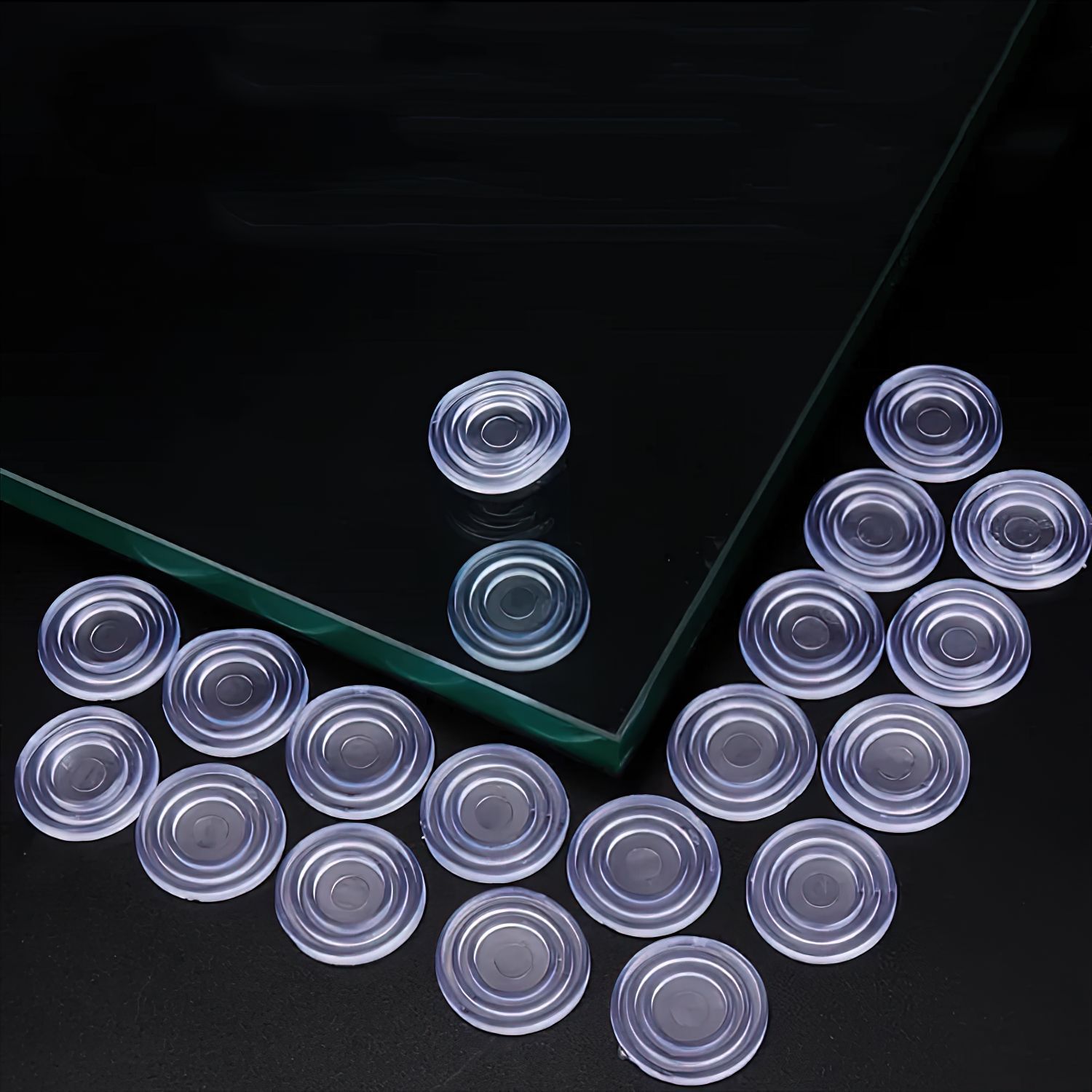 家具茶几玻璃防滑垫片钢化玻璃防滑胶垫透明软胶桌面保护垫片