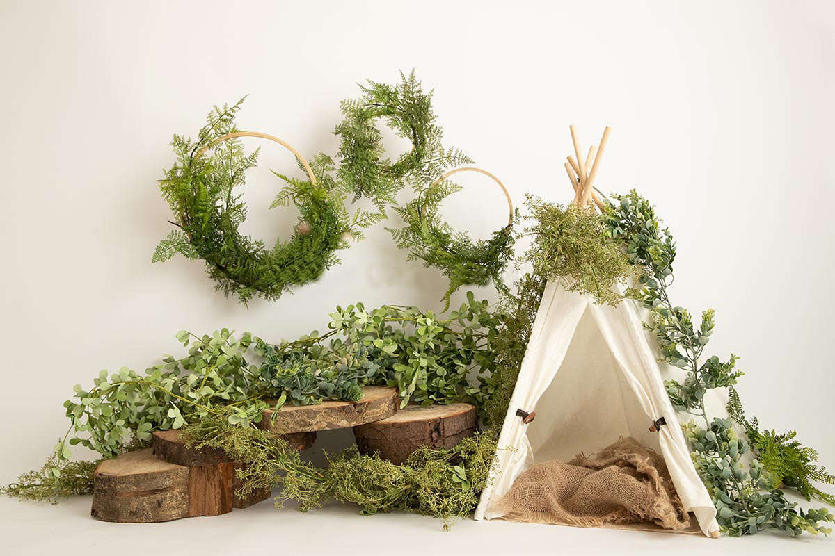 儿童摄影主题服装百天照森林主题造型婴儿影楼艺术照半岁拍照布景