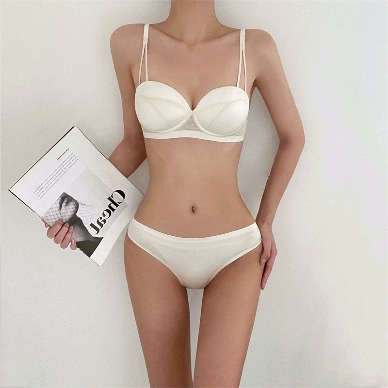 French Style Girl's Underwear Women's Small Chest Push up Upper Support Beauty Back Sexy Bra Breast Holding Adjustable Bra