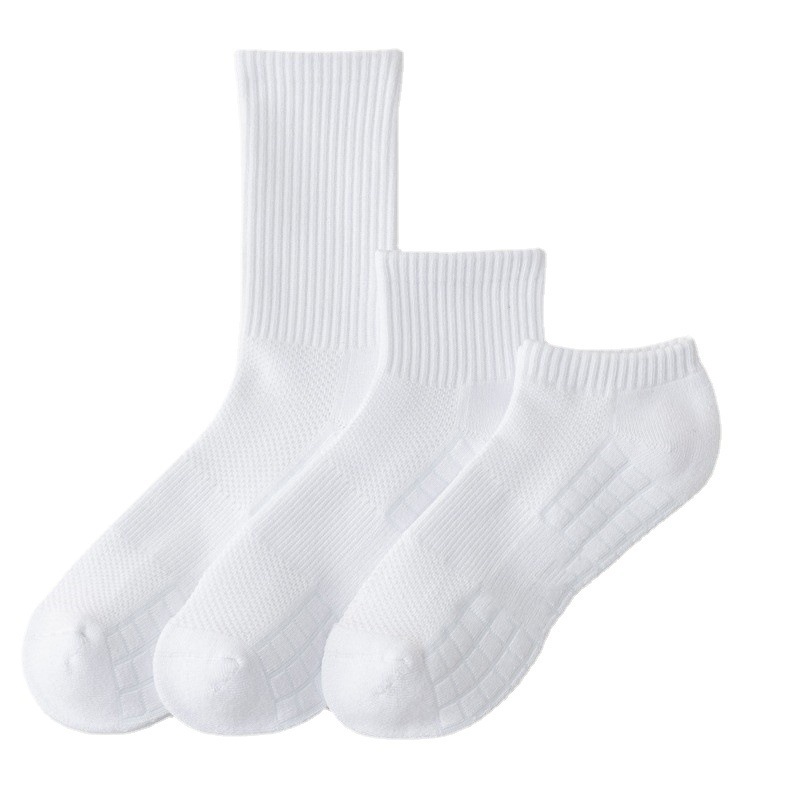 [Spot] Men's Socks Summer Mid-Calf Length Socks Towel Bottom Athletic Socks Cotton White Long Tube Long Socks Basketball Socks