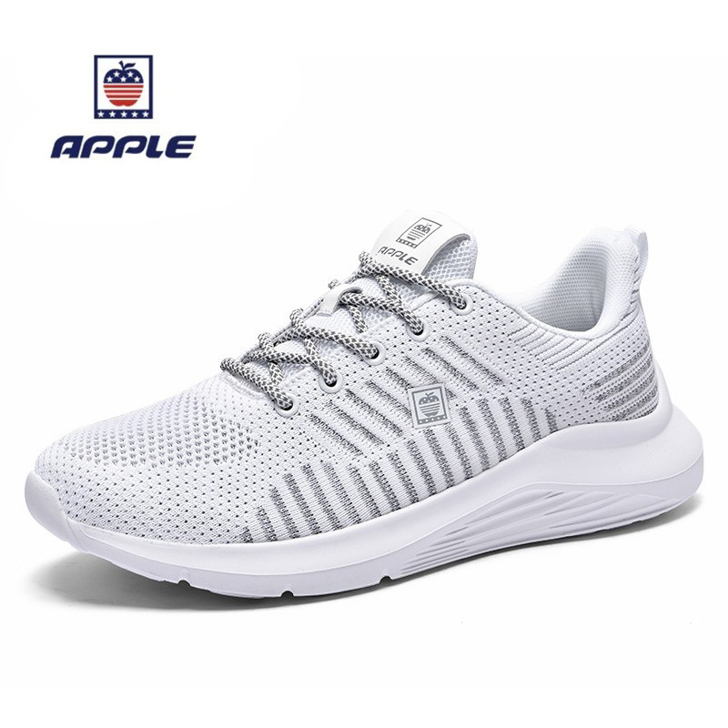 apple/苹果鞋秋冬透气休闲运动鞋网面跑步鞋黑白色韩版潮流百搭鞋-阿