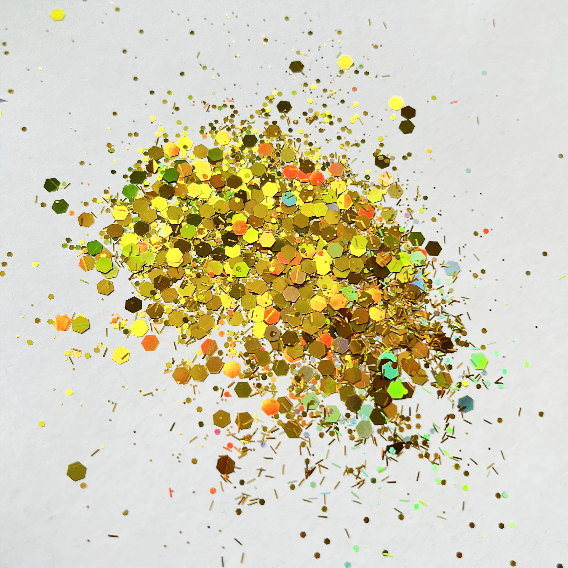 树脂工艺闪粉片镭射金葱粉亮片渐变色六角片美甲流沙钻石混合闪粉