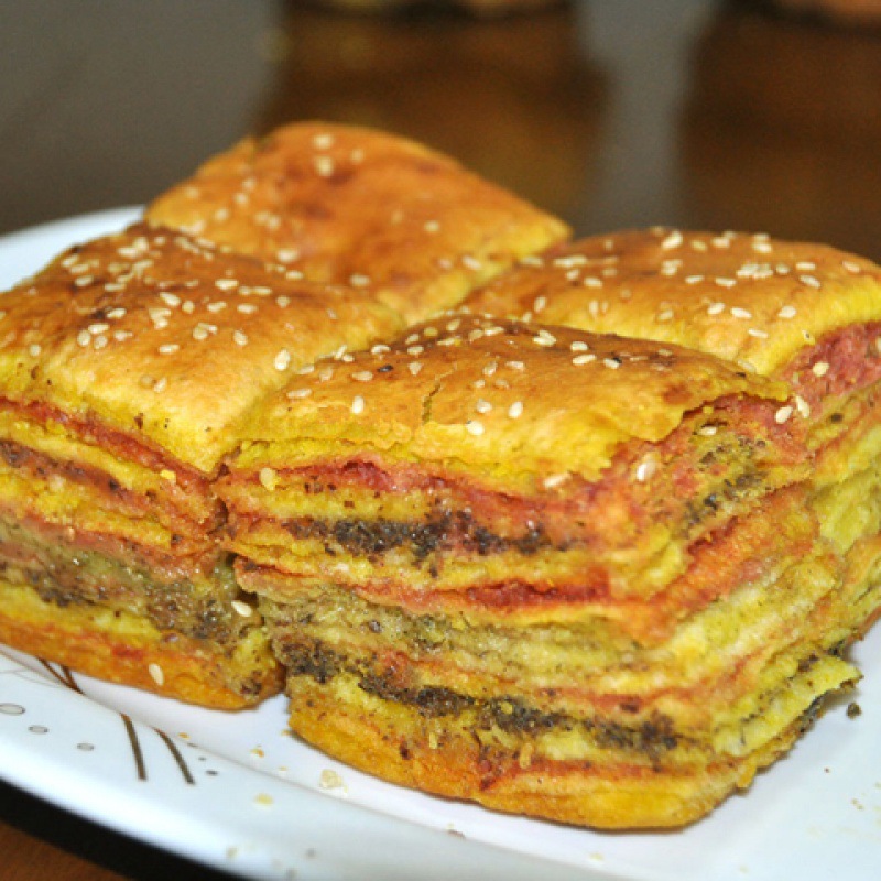 糕点甘肃特产金昌特色五彩千层酥烤饼馍馍点心零食小吃传统美食厂