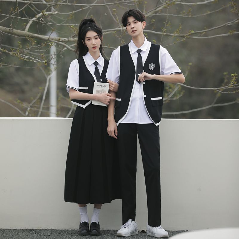 毕业班服学院风夏季英伦衬衫高中生女裙演出服合唱校服套装中学生