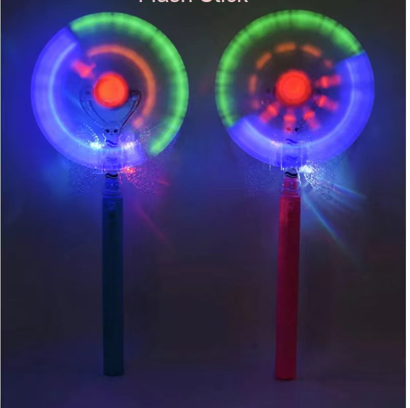 New Cross-Border Electric Luminous Windmill Colorful Rotating Flash Butterfly Rods Led Square Wholesale Ground Push Toy