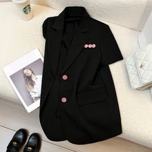2024夏季新款黑色西装外套女韩版设计感小众休闲时尚气质显瘦西服