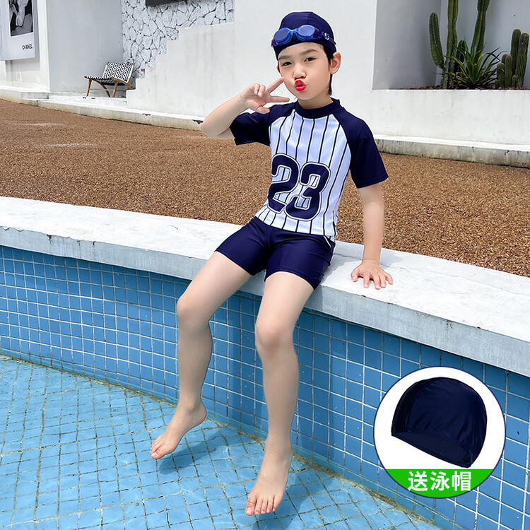 男童泳衣泳裤儿童中大童男孩分体游泳衣男孩速干泳装温泉游泳套装