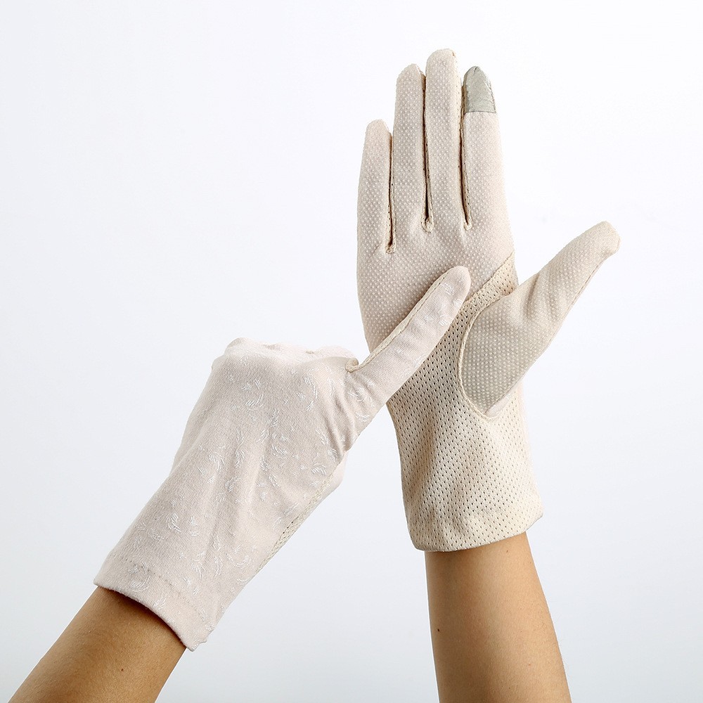 春夏季手套女士防晒手套防滑户外触屏手套针织薄手套批发7042n