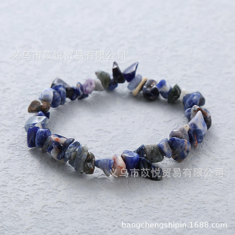 Factory Direct Sales Natural Crystal Gravel Stretch Bracelet Colorful Gravel Bracelet Cross-Border Hot Sale