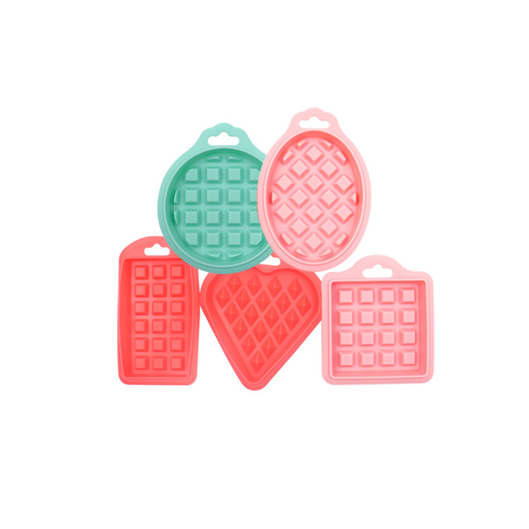 New 5-Piece Silicone Cake Mold Small Waffle Platinum Silicone Waffle Mold Household Baking Mold