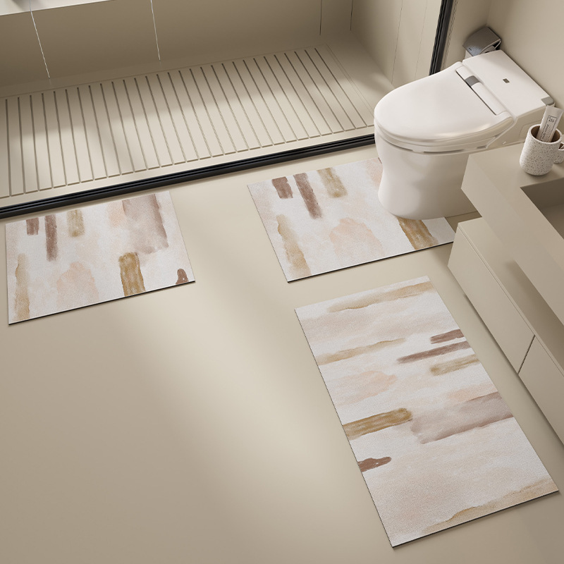 Toilet U-Shaped Floor Mat U Bathroom Toilet Affordable Luxury Style High-End Non-Slip Carpet Three-Piece Set Wash Basin Absorbent Floor Mat