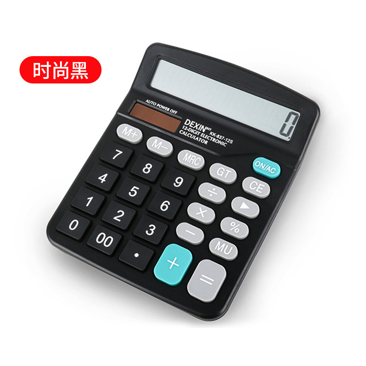 P837 Business Calculator 12-Digit Dual Power Student Desktop Calculator Solar Computer Logo Wholesale