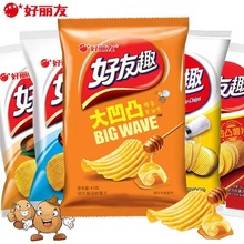 好丽友好有趣薯片45g蜂蜜黄油韩国泡菜味追剧小零食儿童休闲食品