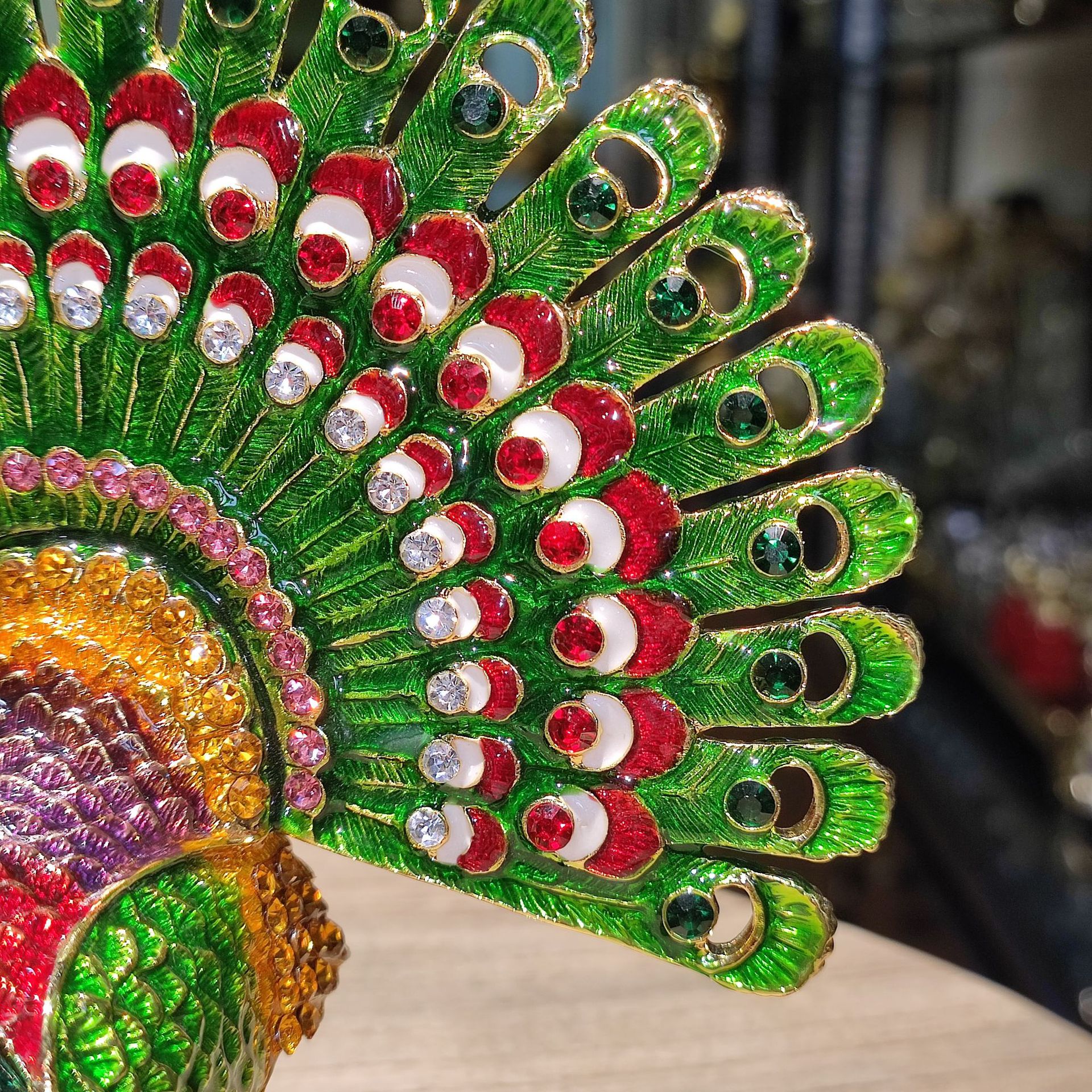 热卖款 金属工艺品 孔雀开屏ab335价格实惠做工精美家居创意摆件