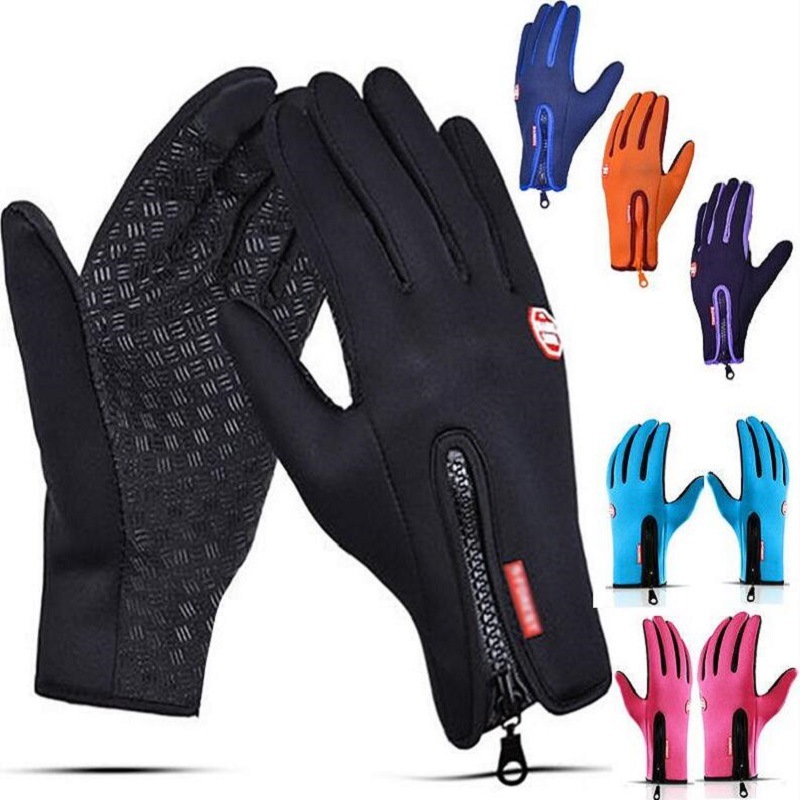 Thermal Gloves Winter Outdoors Adult Fleece-lined Touch Screen Thickened Gloves Self-Propelled Motorcycle Cycling Gloves