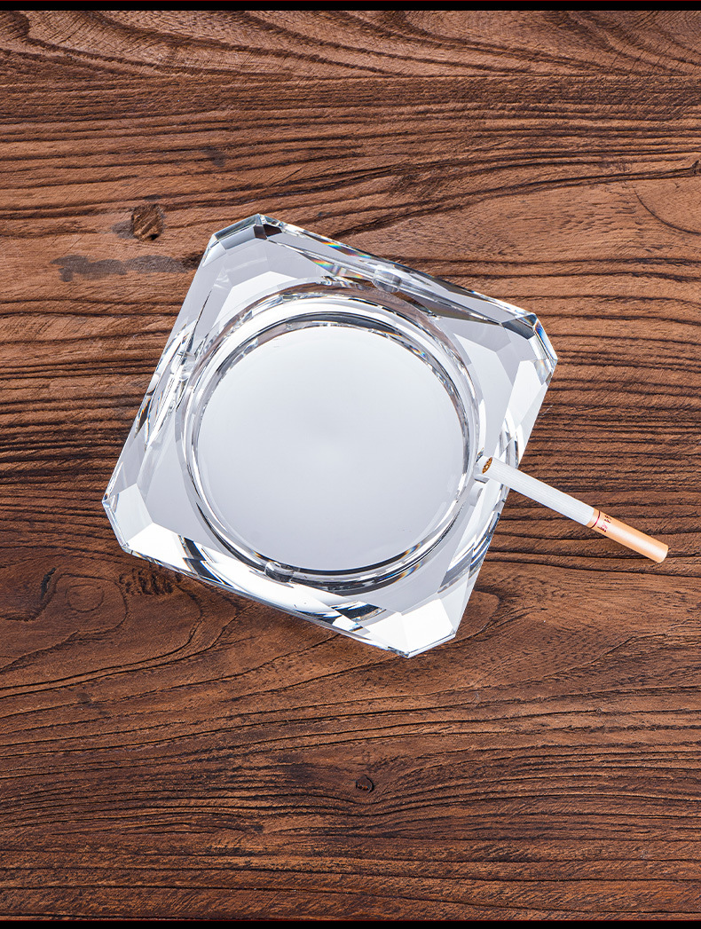厂家批发k9水晶烟缸定制logo 方形玻璃烟灰缸创意公司会议礼品