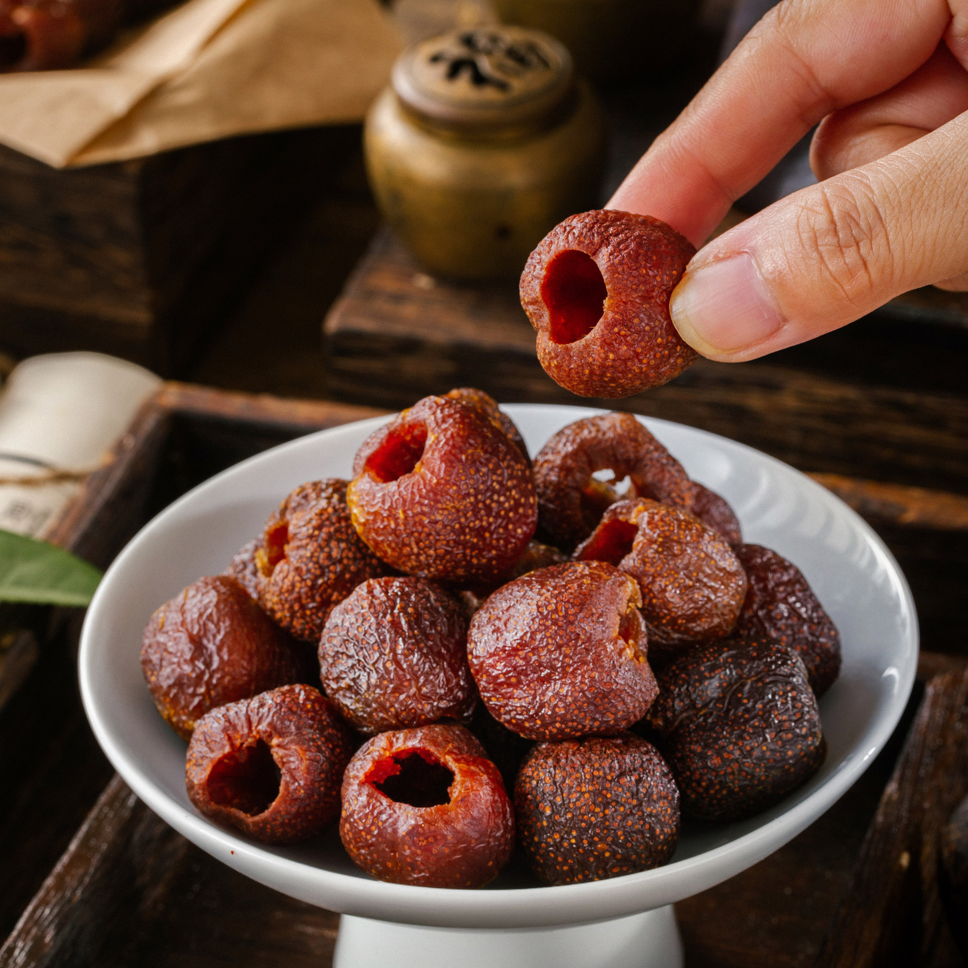 李子妈妈空心山楂128g鲜果蜜饯休闲小零食山楂球无核山楂干山楂果