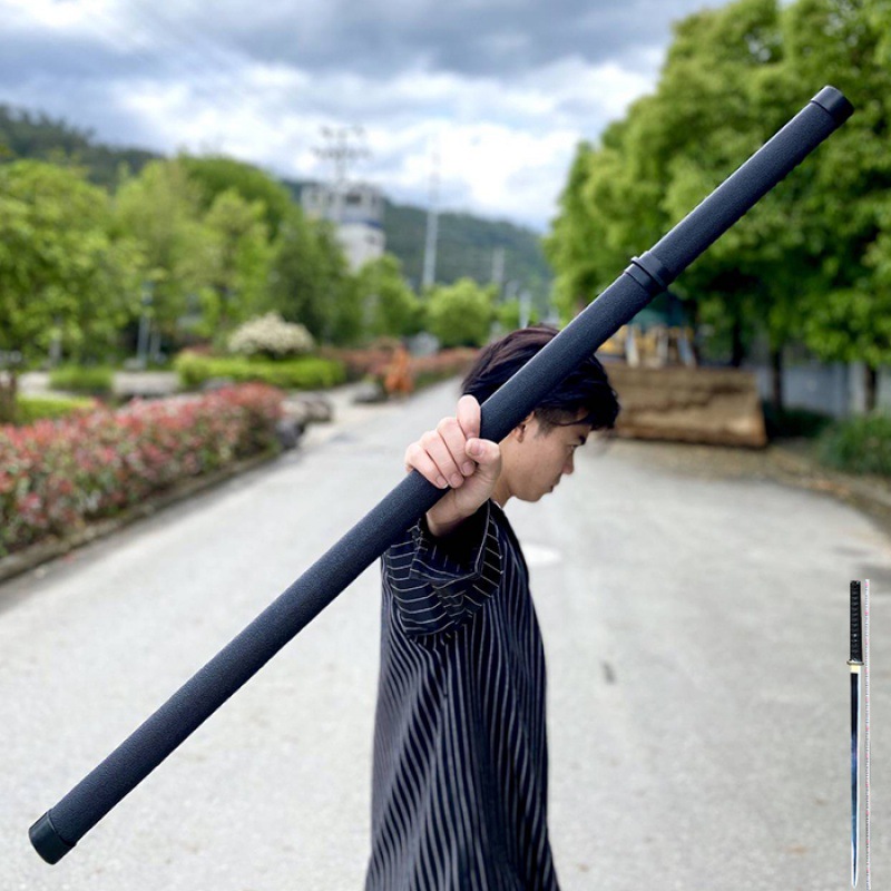 龙泉市唐横刀龙泉市中长款刀金属刀具防身冷兵器棍中刀一体高锰钢