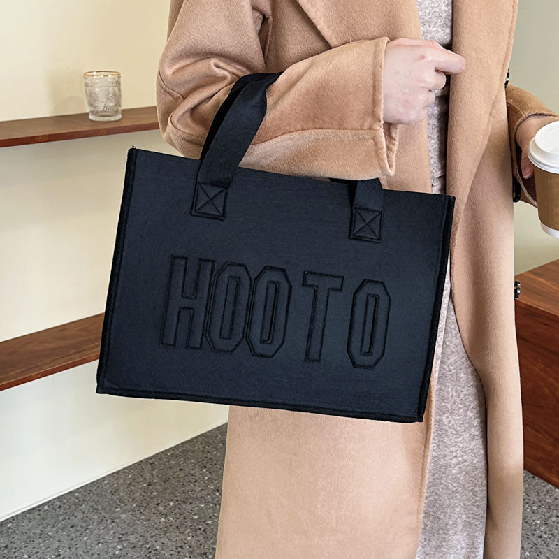 2023ins Style Korean Style Large Capacity Bag Portable Felt Bag Tote Bag Commuter Shopping Bag Student Substitute Bag