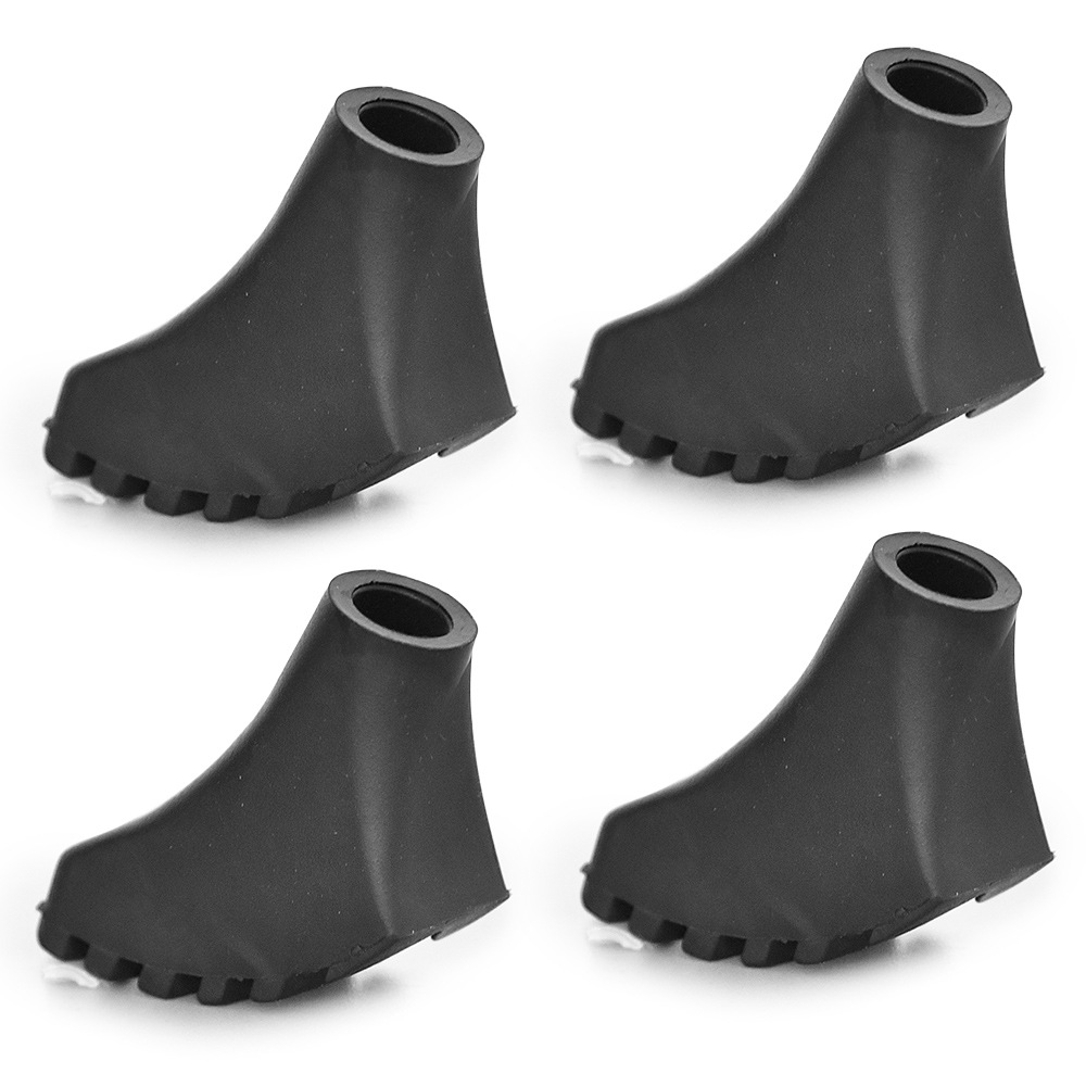 手杖防滑马蹄套徒步远足伸缩杆仗尖橡胶套4个装登山杖保护套 12mm