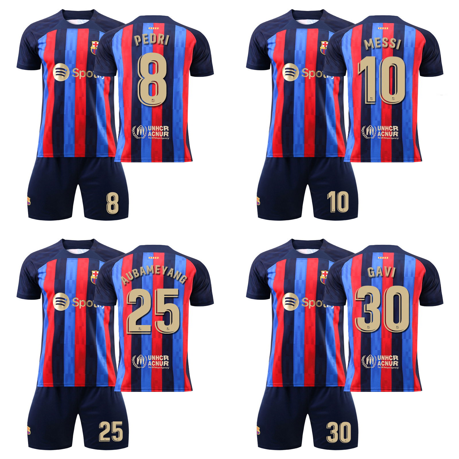 23巴萨主场足球服梅西10号球衣莱万9号球服加维30号训练套装印字