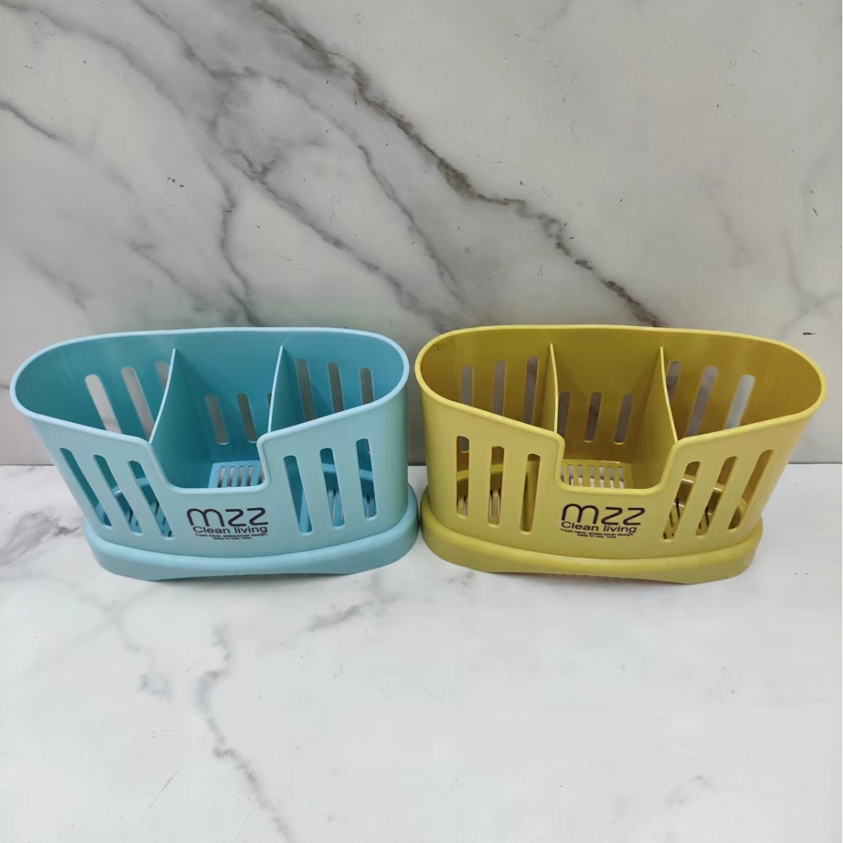 new plastic pen holder chopsticks box two-compartment chopsticks shelf can be drain chopsticks cage plastic room tableware cage