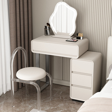 0J法式奶油风实木梳妆台储物柜化妆台现代简约小户型卧室化妆桌一