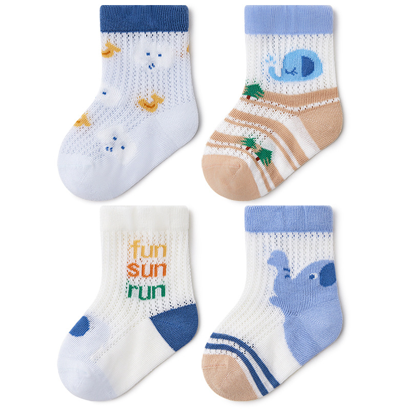 Baby & Kids Thin Socks, 2023 Summer, Cotton - Animals