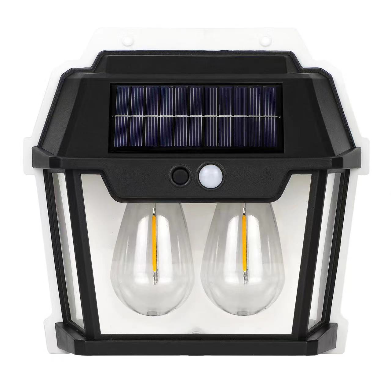 outdoor solar small house lamp induction tungsten wire warm light wall lamp courtyard villa garden waterproof house wall lamp
