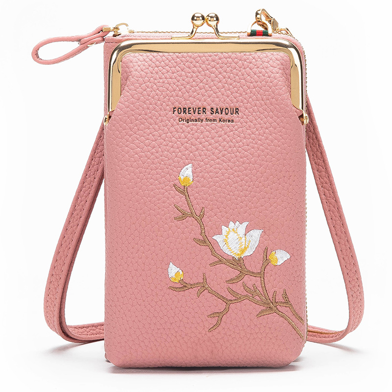 2023 New Embroidered Niche Bag Women's Summer Fashion Mini Phone Bag Crossbody Fashion Women's Wallet Long Wholesale
