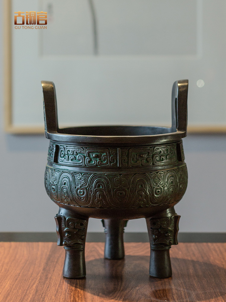 铜鼎摆件香炉 仿古青铜器 工艺品克鼎家用办公桌公司开业礼品