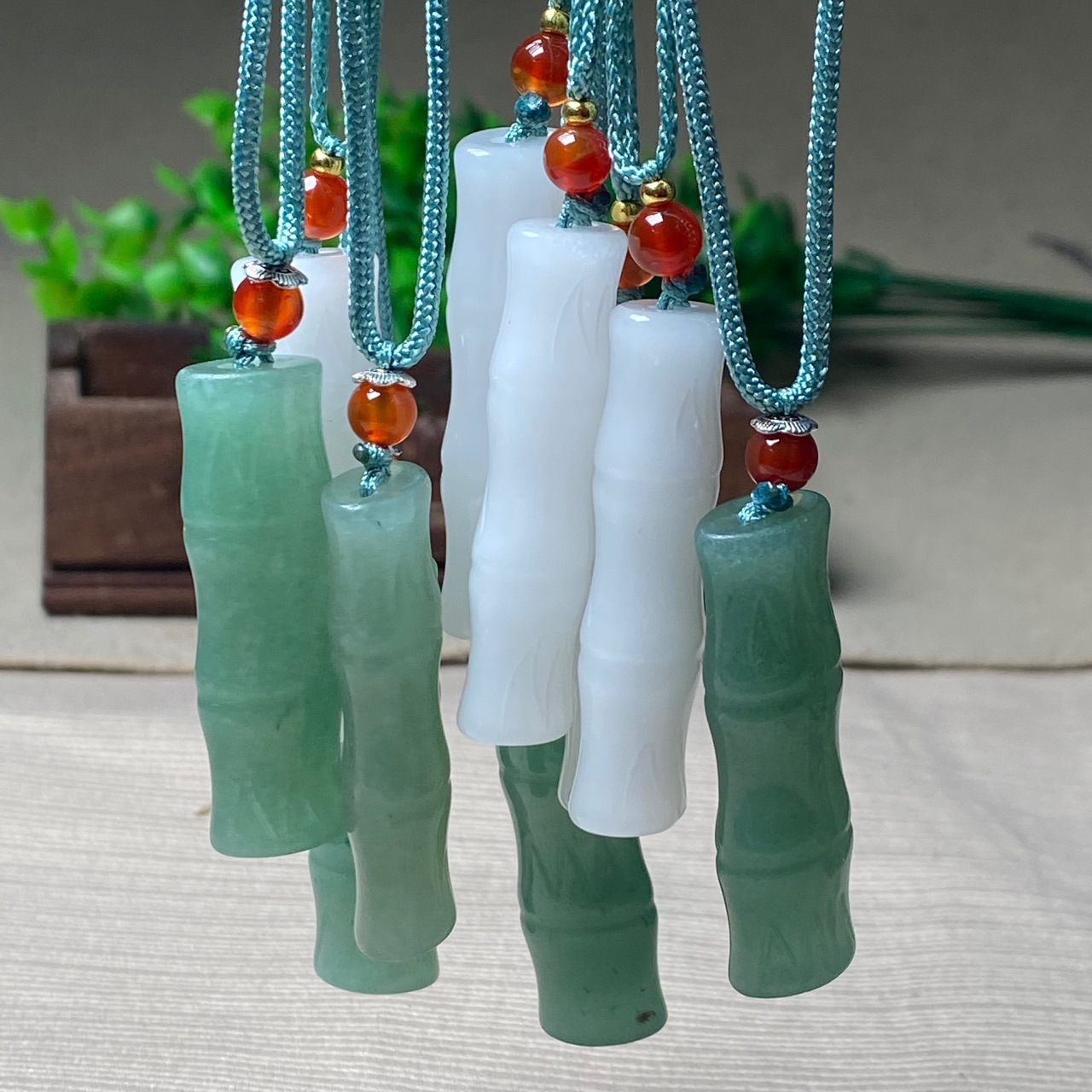 金丝玉东陵玉竹节吊坠挂件 男女款挂件