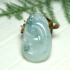 Small wholesale natural Emerald Flower Jade Ruyi Pendant men and women Yang Green Chinese cabbage Leaf Ice Pendant