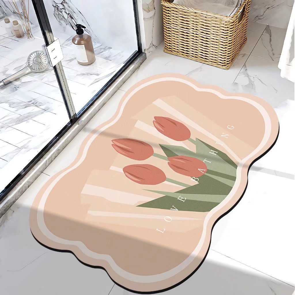 Bathroom Mats Home Room Toilet Door Mat Non-Slip Quick-Drying Floor Mat Carpet Bath Diatom Ooze Absorbent