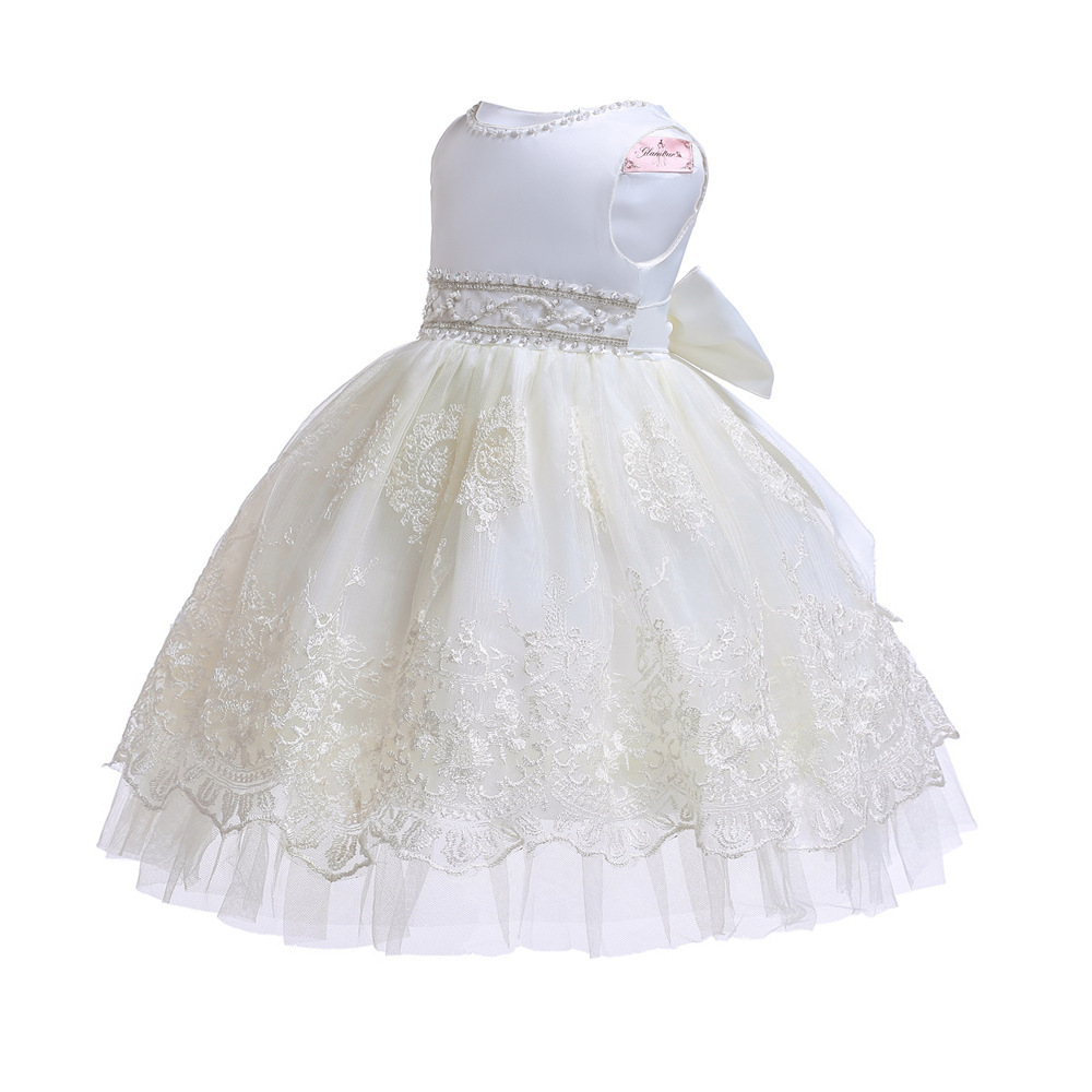 特价清仓公主裙蕾丝中小童3~8岁乳白色童裙2021年秋季儿童礼服 ds