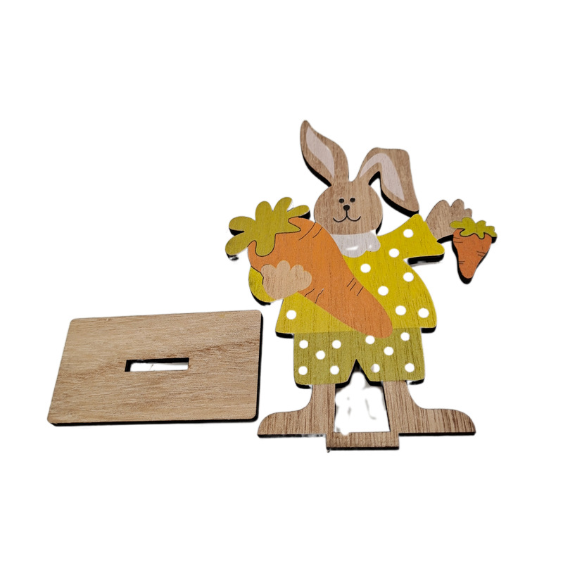 2021 Wooden New Easter Wooden Rabbit Nordic Style Home Ornament and Decoration Crafts in Stock