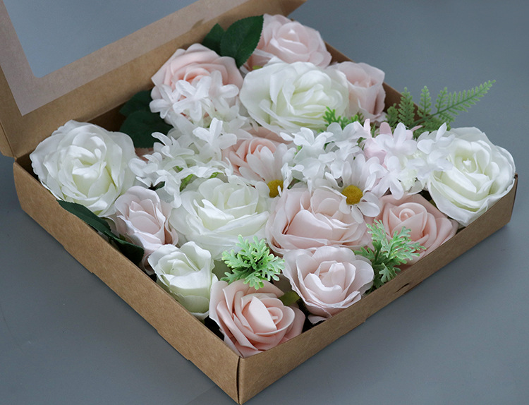 现货盒装花仿真花情人节生日礼物盒婚礼新娘捧花家居diy装饰花束