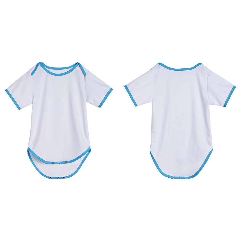 Sublimation Baby Crawling Suit Baby Jumpsuits 190G Imitation Cotton Pull Frame Short Sleeve Collarless Cool Jumpsuit