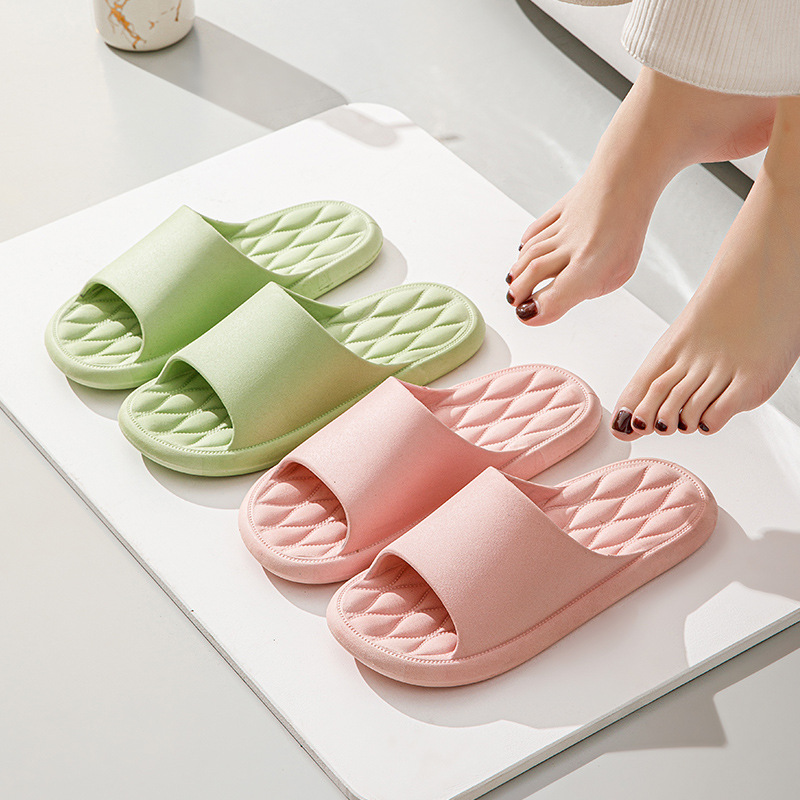 Fashion Slippers for Women Summer Household Bathroom Bath Non-Slip Home Couple Korean Style Simple Outdoor Soft Slippers for Men