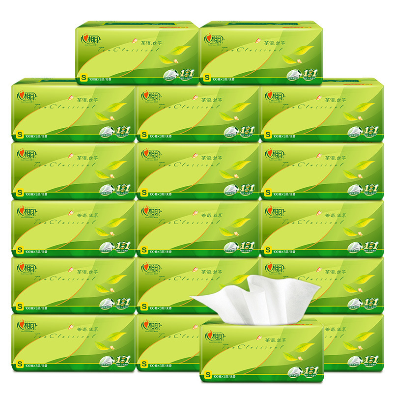 大包抽纸茶语纸巾家用卫生纸面巾纸母婴抽纸办公整箱批发包邮