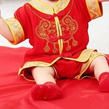 周岁礼服宝宝夏季童装0-1-2-3汉服生日装婴儿童套装夏装厂家跨境
