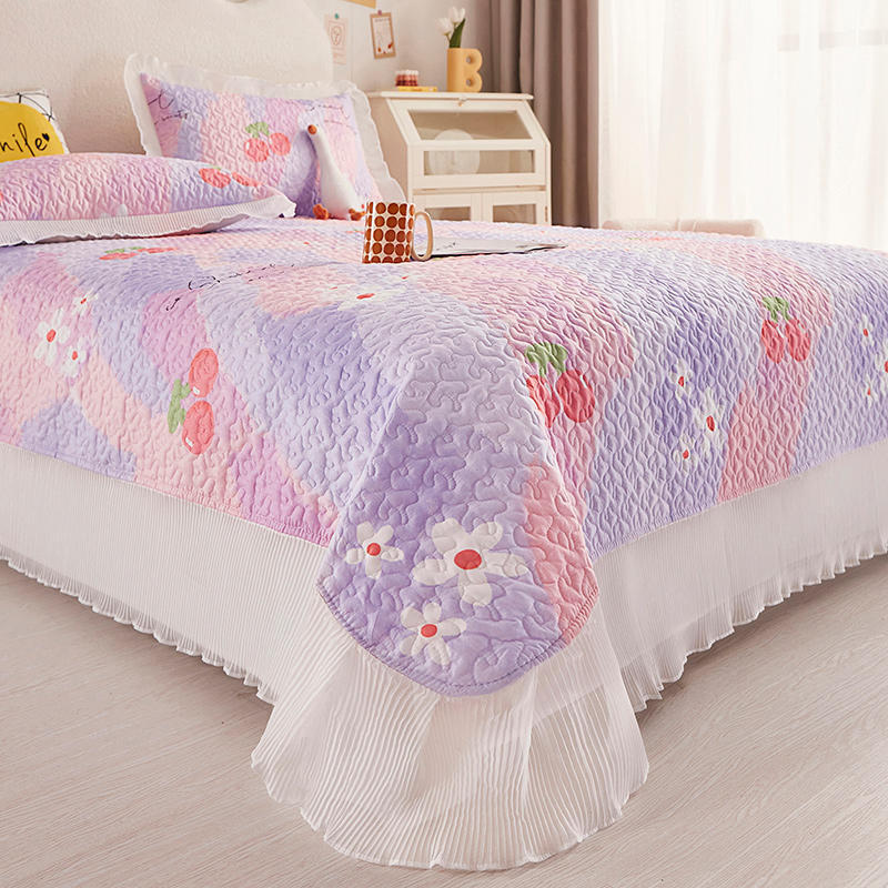 Three-Piece Bed Cover Princess Style Chiffon Lace Quilted Bed Sheet Bedspread Four Seasons Universal Live Hot